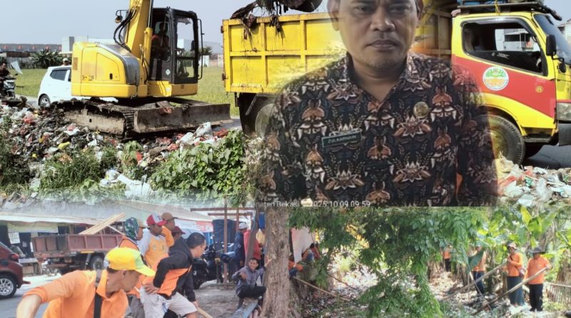 Mengatasi Tumpukan Sampah di Kali, UPTD Wilayah I DLH Kabupaten Bekasi Turunkan 4 Armada Dump Truck dan Satu Exkapator