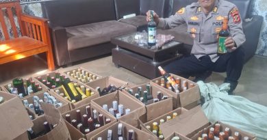Gudang Miras Dibongkar, 308 Botol Berbagai Jenis Berhasil Diamankan Polisi