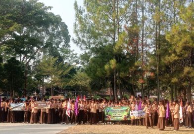 Upacara HUT Pramuka ke-65 Tingkat Kwartir Ranting Tarogong Kaler