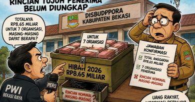 Hibah Disbudpora Bekasi Rp8,65 Miliar, Rincian Tujuh Penerima Belum Diungkap